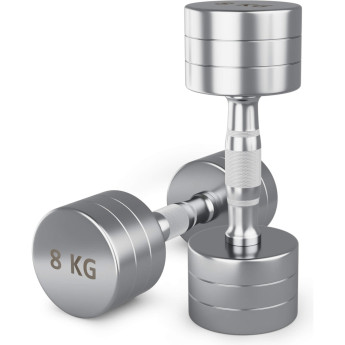 Гантель UNIX FIT PRO круглая хромированная 8 кг, 2 шт.